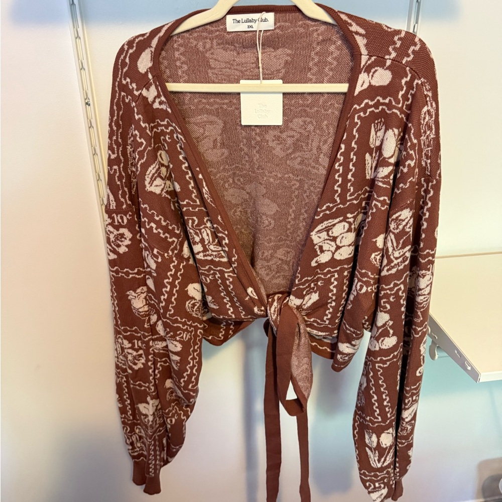 BNWT The Lullaby Club plus size 3X Sadie Cardigan Sweater with Tie Closure